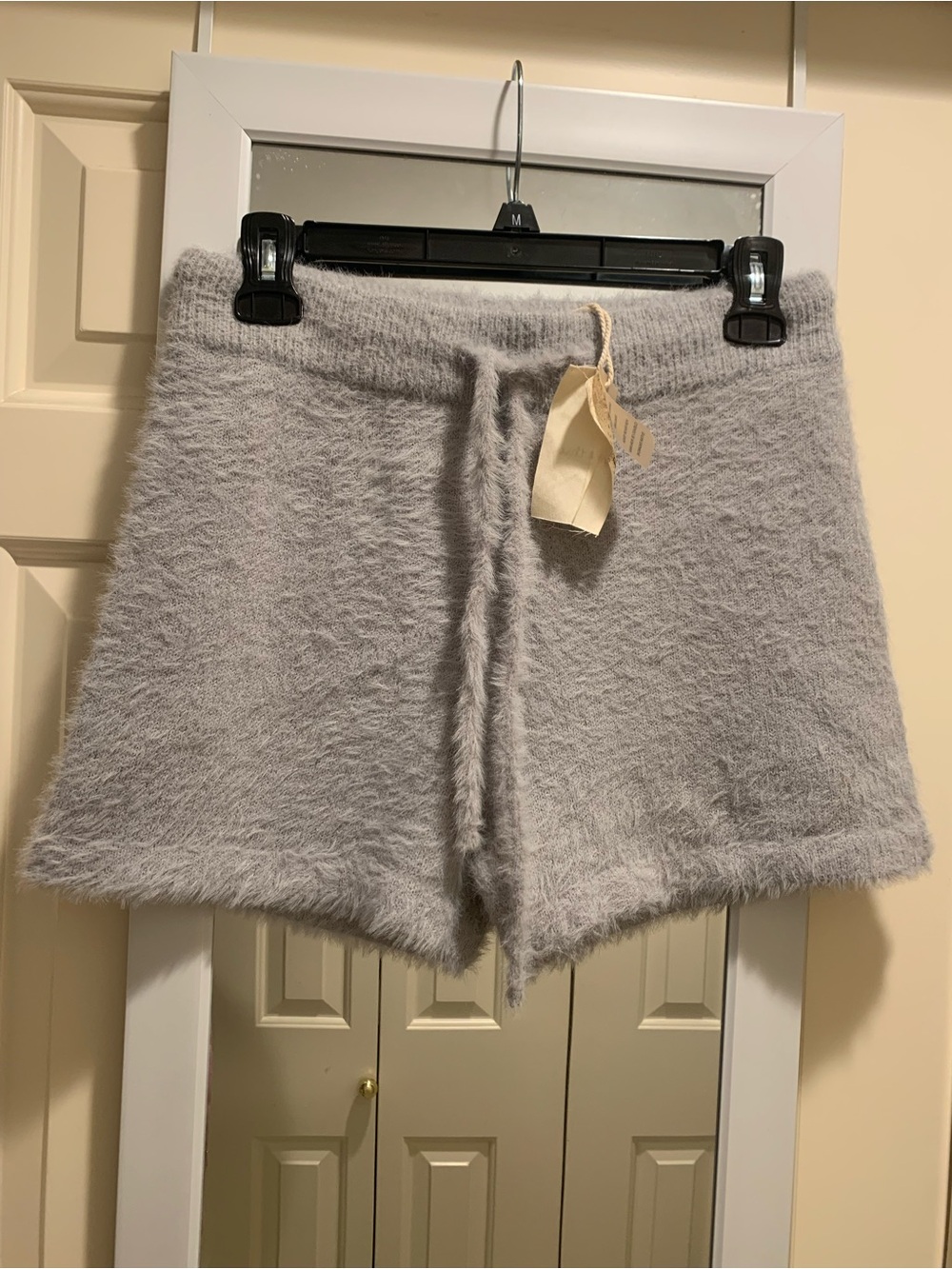 NWT fuzzy grey shorts
